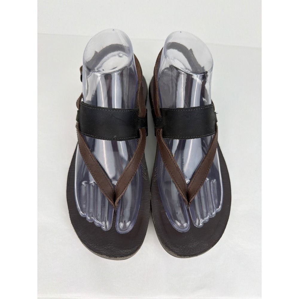 Chaco Leather Slingback Sandals 7 Brown Black Strappy Gorpcore J105934